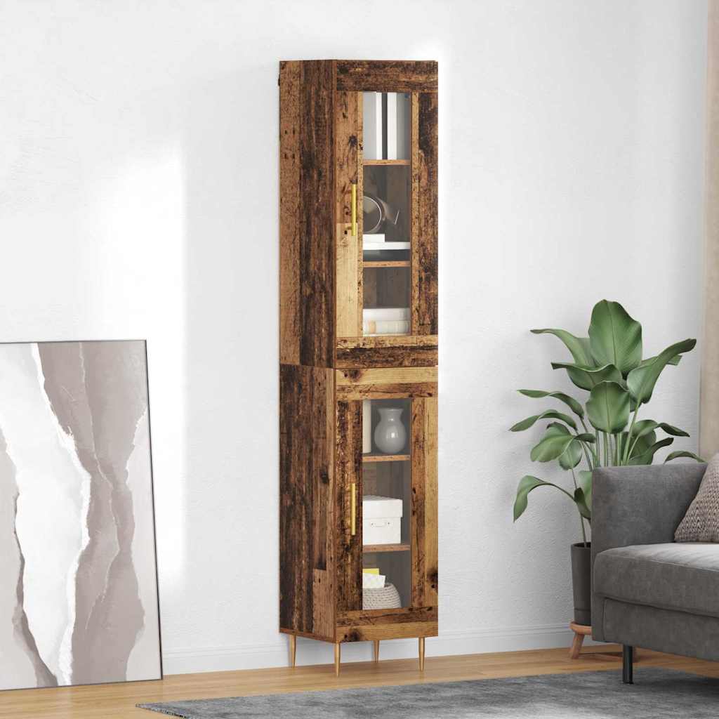 vidaXL Aparador alto 2 uds. Madera envejecida 34,5 x 34 x 180 cm