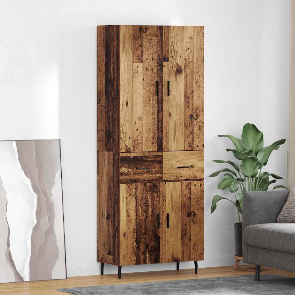 vidaXL Aparador alto 2 uds. Madera envejecida 69,5 x 34 x 180 cm