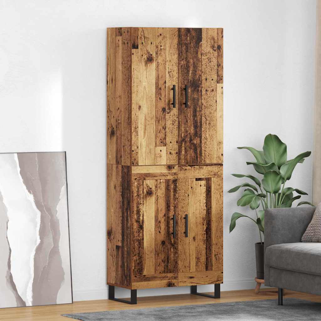 vidaXL Aparador alto 2 uds. Madera envejecida 69,5 x 34 x 180 cm