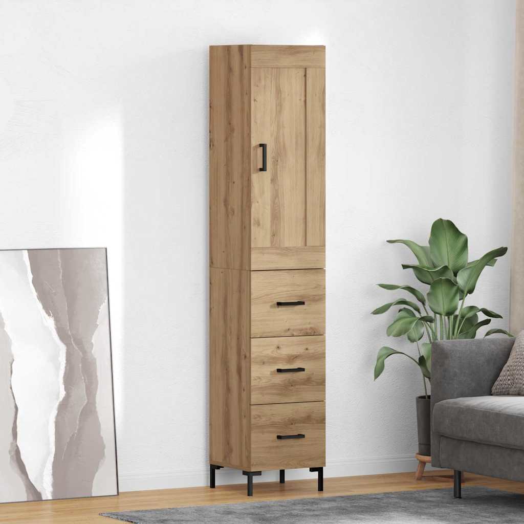 vidaXL Alacena Roble artisan 34,5 x 34 x 180 cm Madera de ingeniería