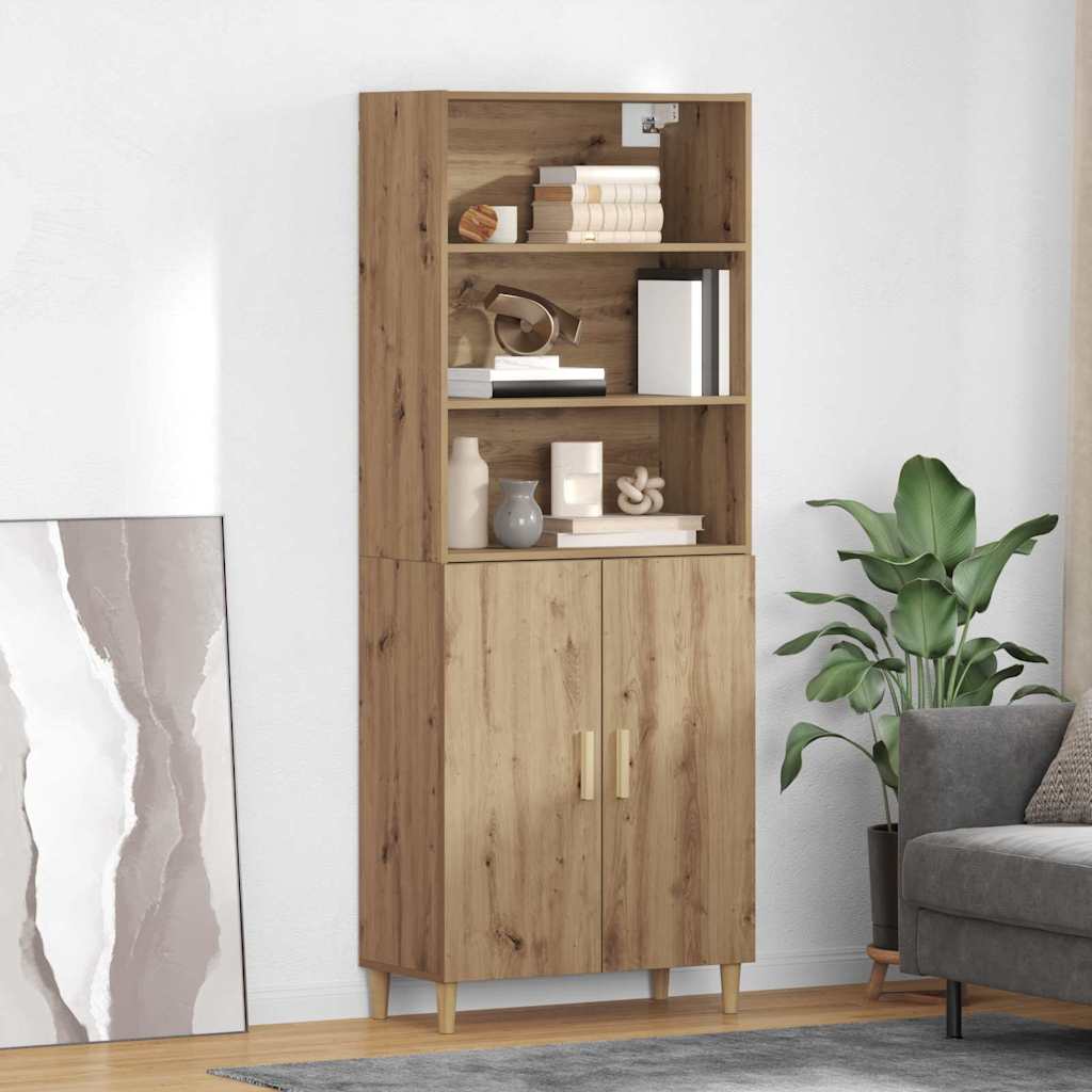vidaXL Aparador alto Roble artisan 69,5 x 32,5 x 180 cm