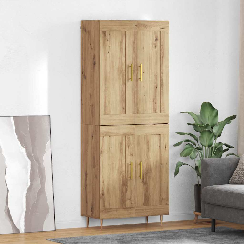 vidaXL Aparador alto Roble artisan 69,5 x 34 x 180 cm