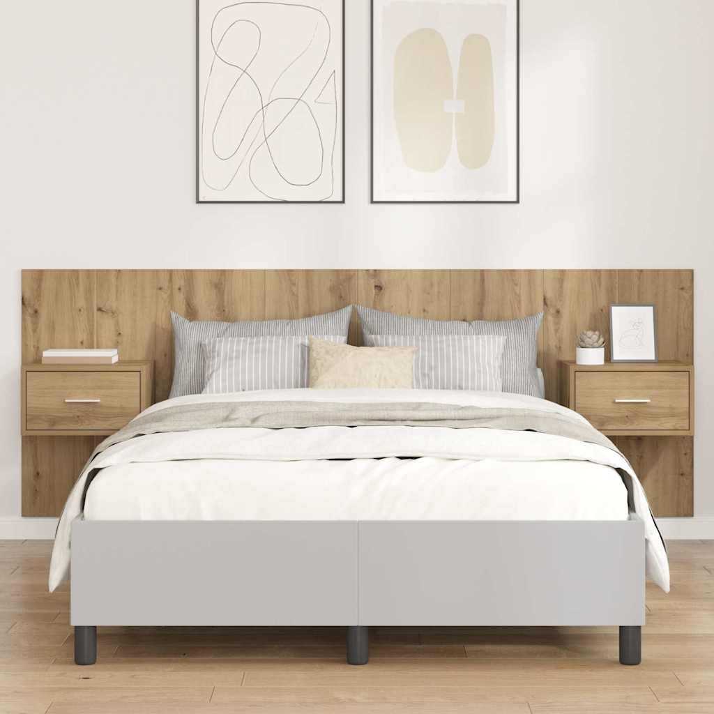 vidaXL Cabecero con Mueble 3 uds. Roble artisan Madera de ingeniería