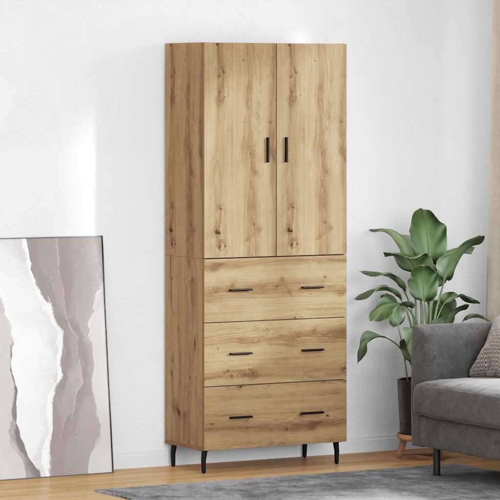 vidaXL Aparador alto 2 uds. Roble artisan 69,5 x 34 x 180 cm