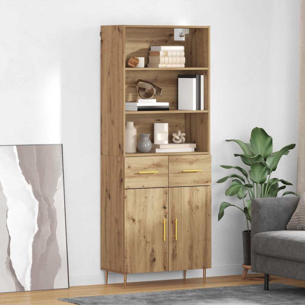 vidaXL Aparador alto Roble artisan 69,5 x 34 x 180 cm