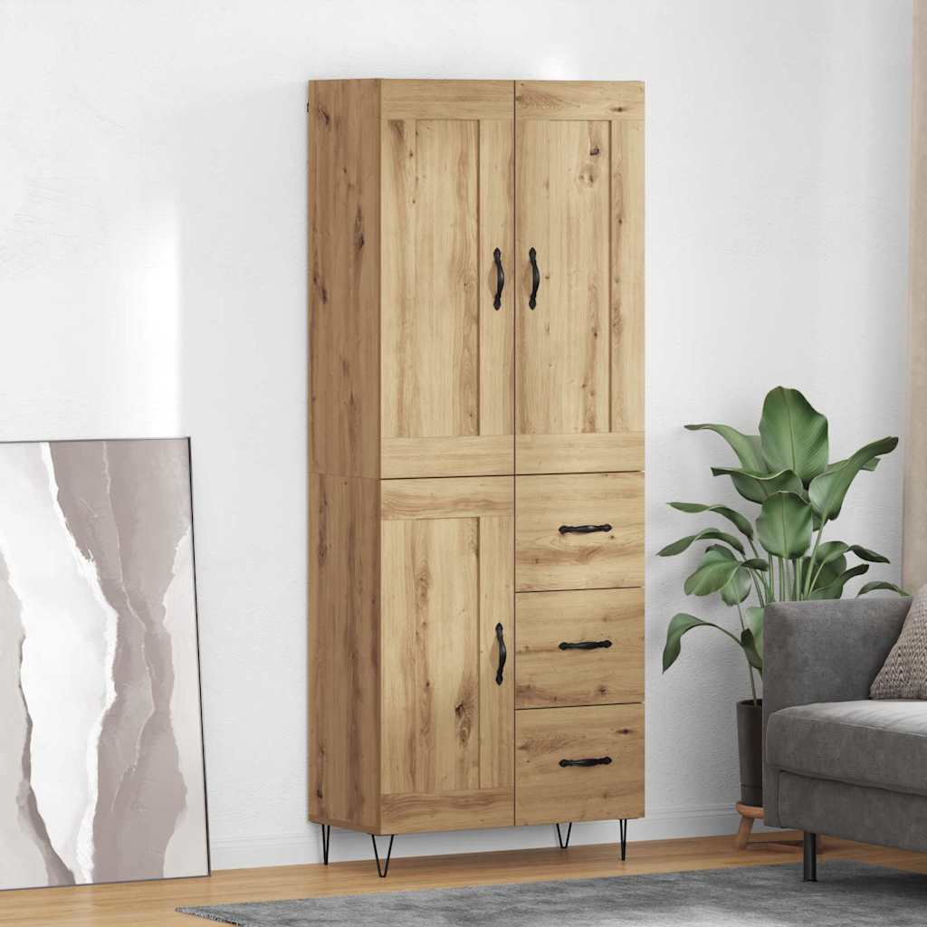 vidaXL Aparador alto Roble artisan 69,5 x 34 x 180 cm