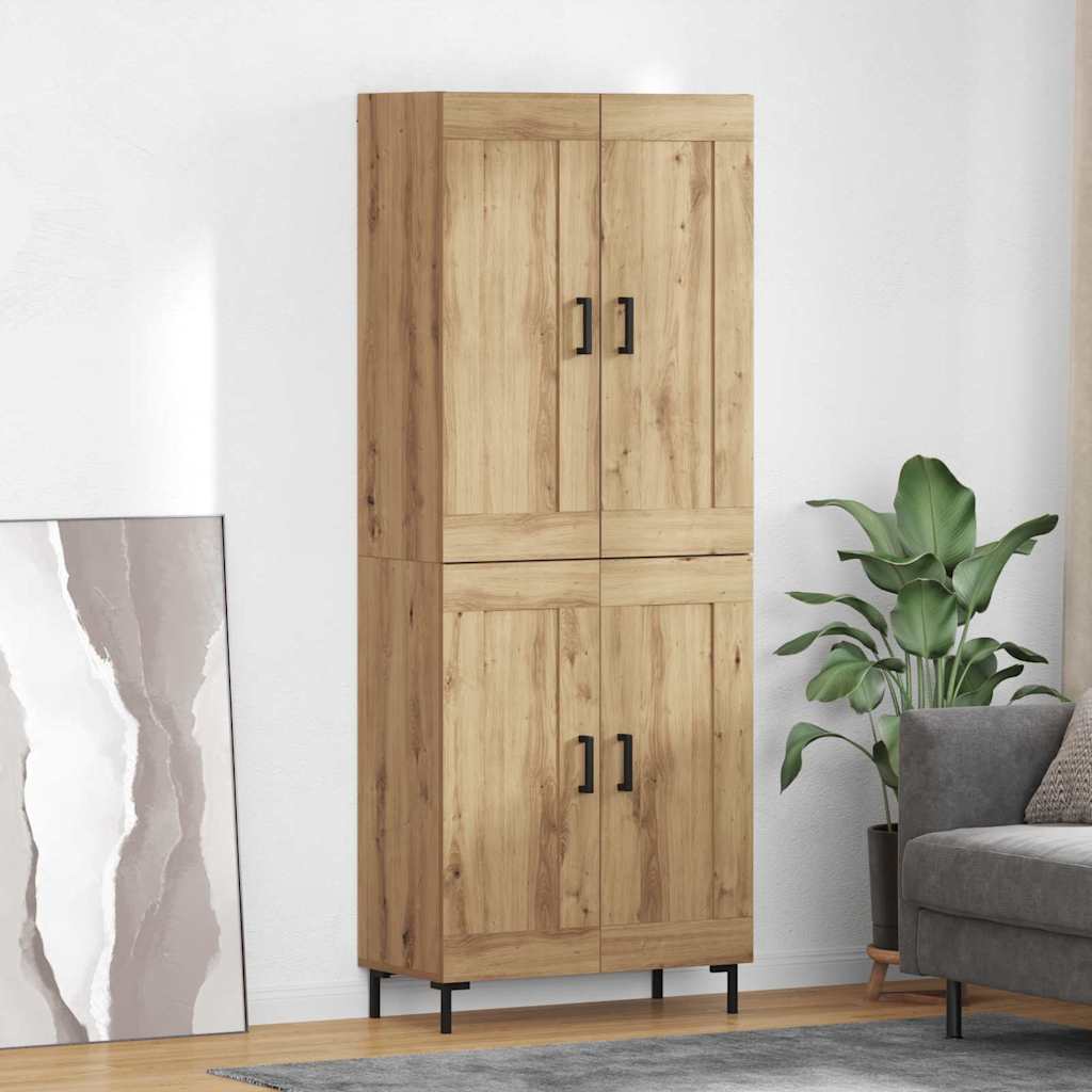 vidaXL Aparador alto 2 uds. Roble artisan 69,5 x 34 x 180 cm