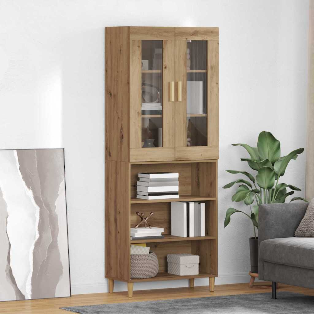 vidaXL Aparador alto Roble artisan 69,5 x 34 x 180 cm