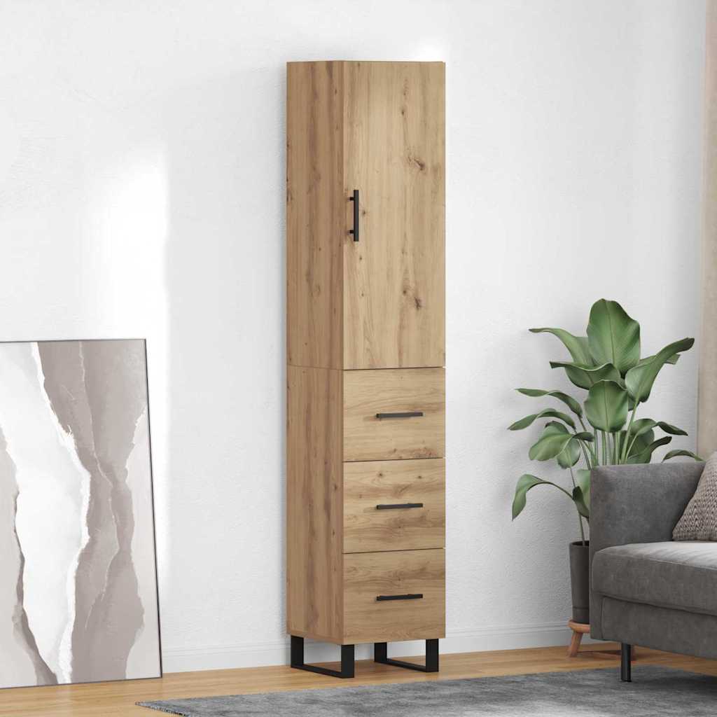 vidaXL Alacena Roble artisan 34,5 x 34 x 180 cm Madera de ingeniería