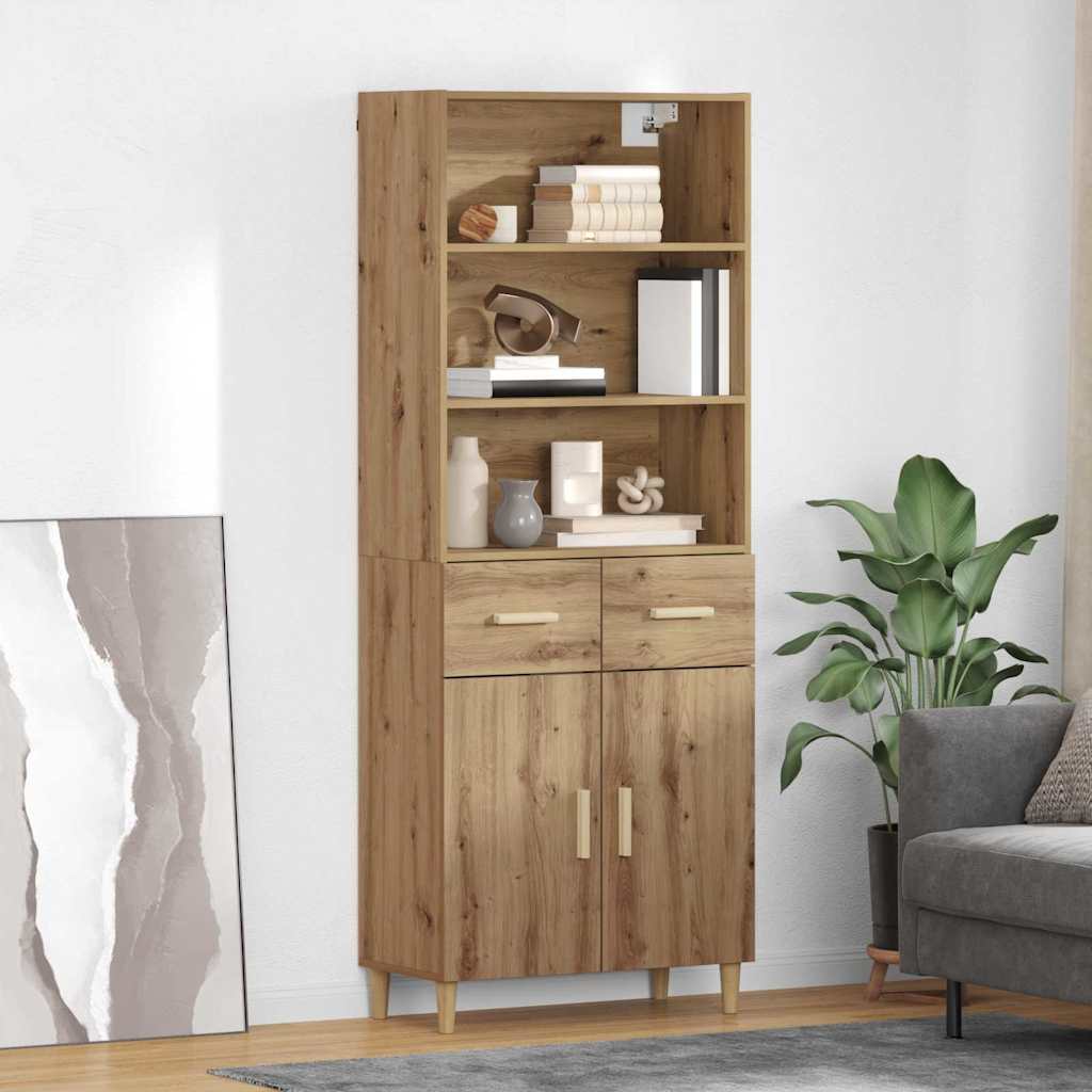 vidaXL Aparador alto Roble artisan 69,5 x 34 x 180 cm