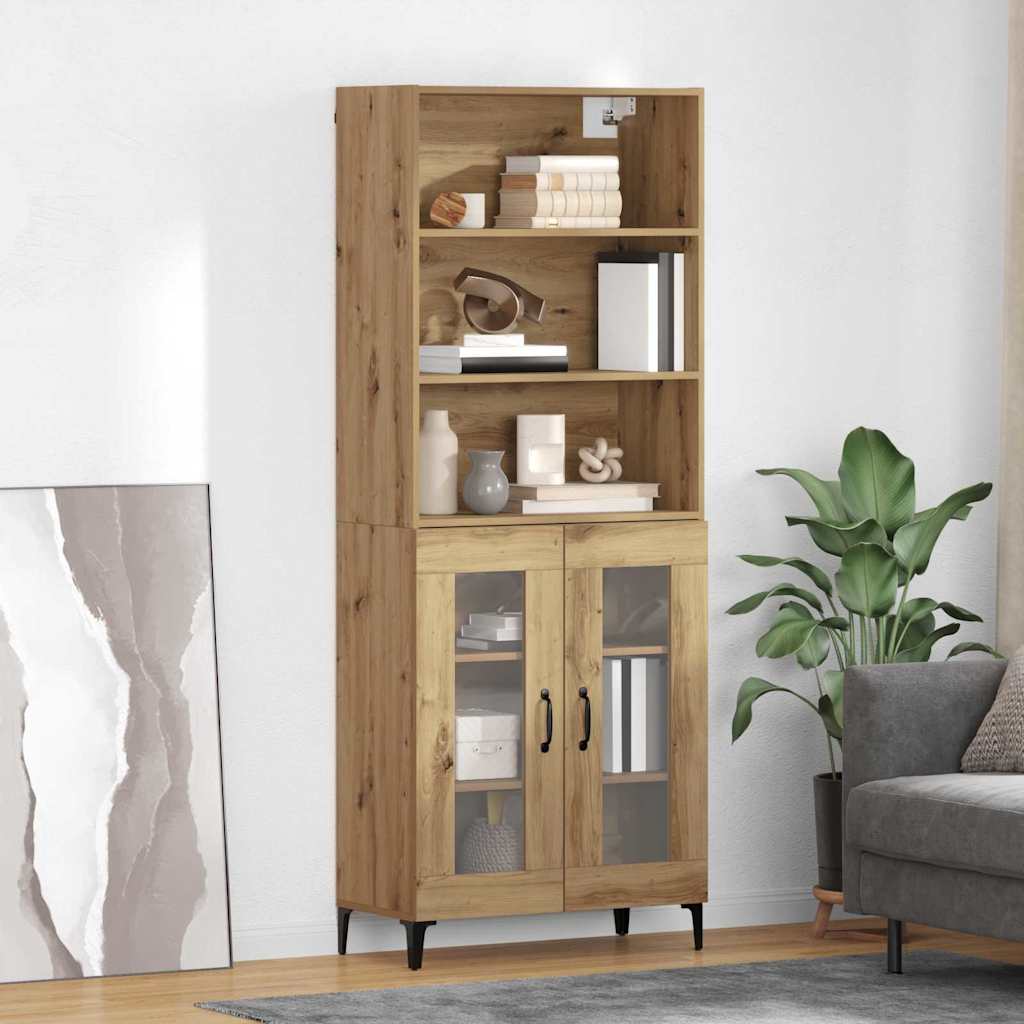 vidaXL Aparador alto Roble artisan 69,5 x 34 x 180 cm