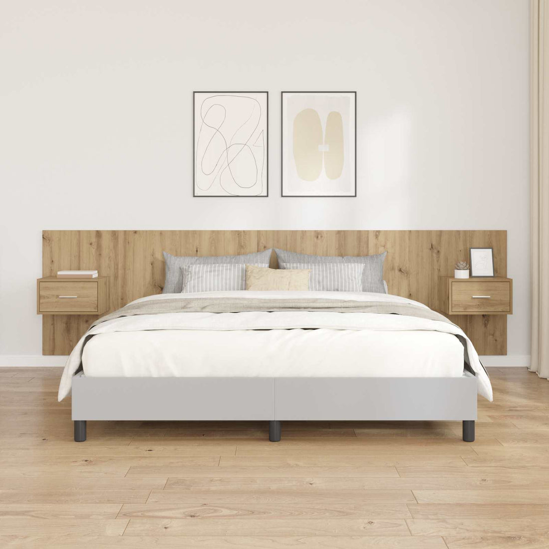 vidaXL Cabecero con Mueble 3 uds. Roble artisan Madera de ingeniería