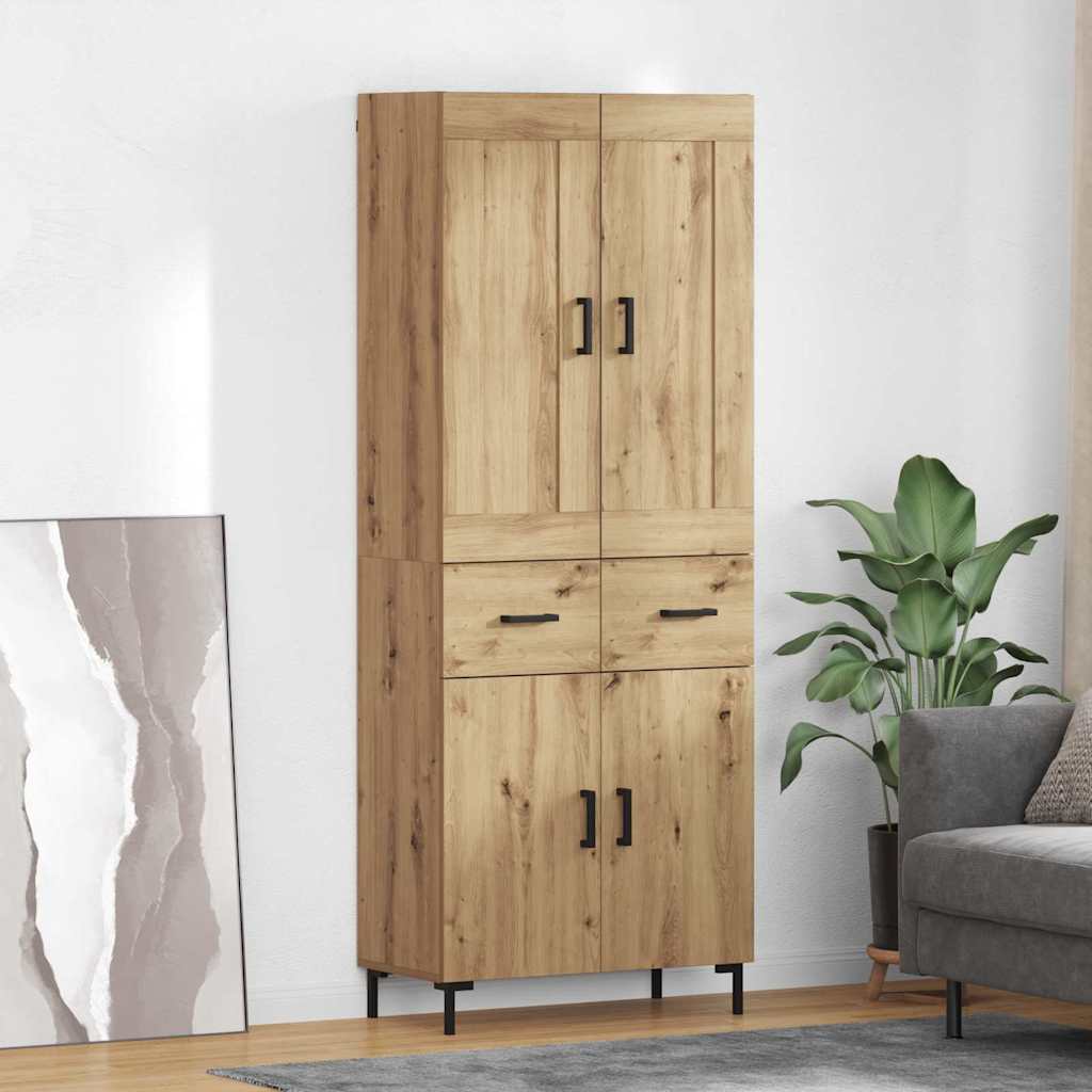 vidaXL Aparador alto 2 uds. Roble artisan 69,5 x 34 x 180 cm