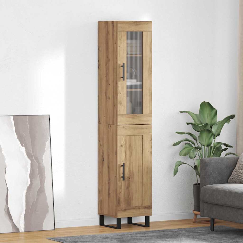 vidaXL Alacena Roble artisan 34,5 x 34 x 180 cm Madera de ingeniería