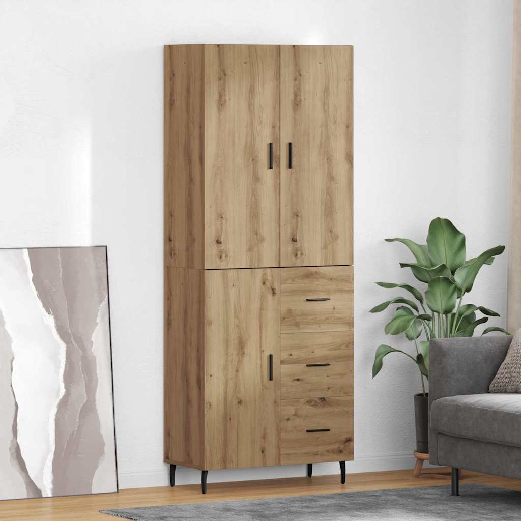 vidaXL Aparador alto 2 uds. Roble artisan 69,5 x 34 x 180 cm