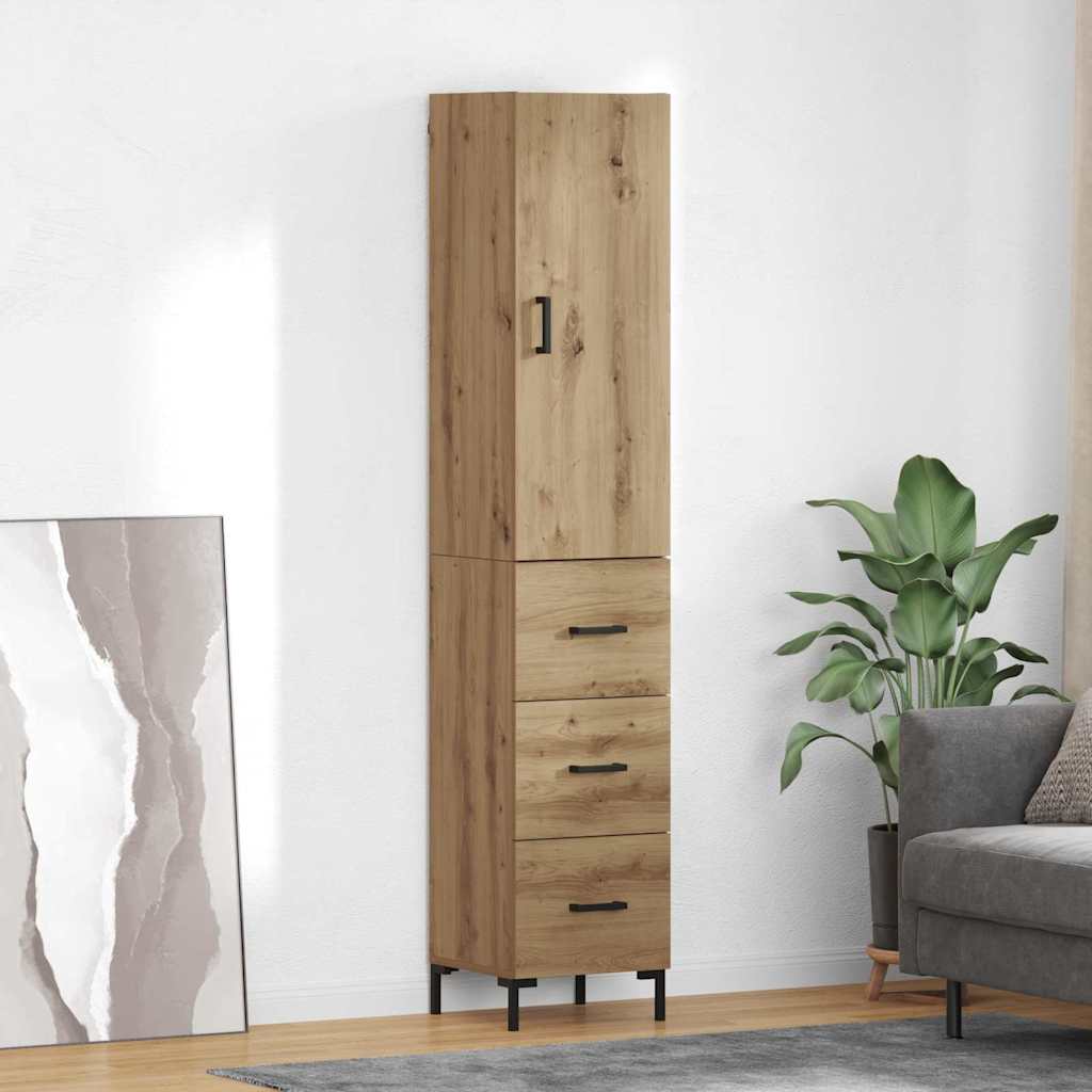 vidaXL Aparador alto Roble artisan 34,5 x 34 x 180 cm