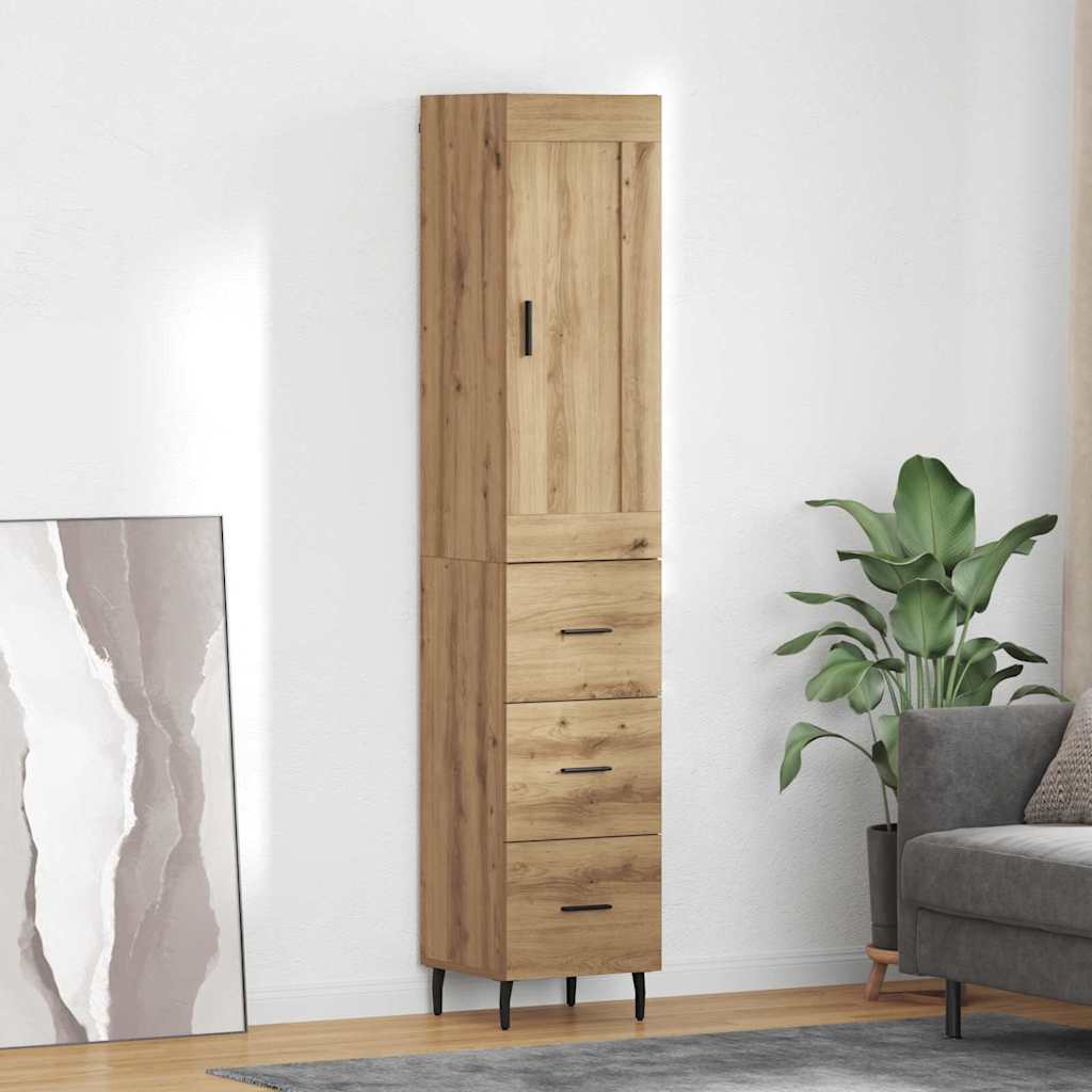 vidaXL Alacena Roble artisan 34,5 x 34 x 180 cm Madera de ingeniería