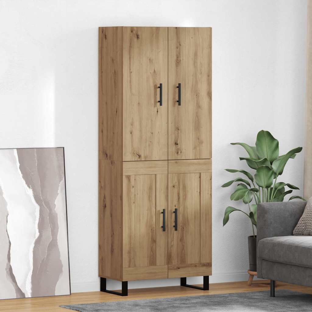 vidaXL Aparador alto 2 uds. Roble artisan 69,5 x 34 x 180 cm