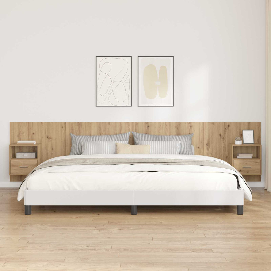 vidaXL Cabecero con Mueble 3 uds. Roble artisan Madera de ingeniería