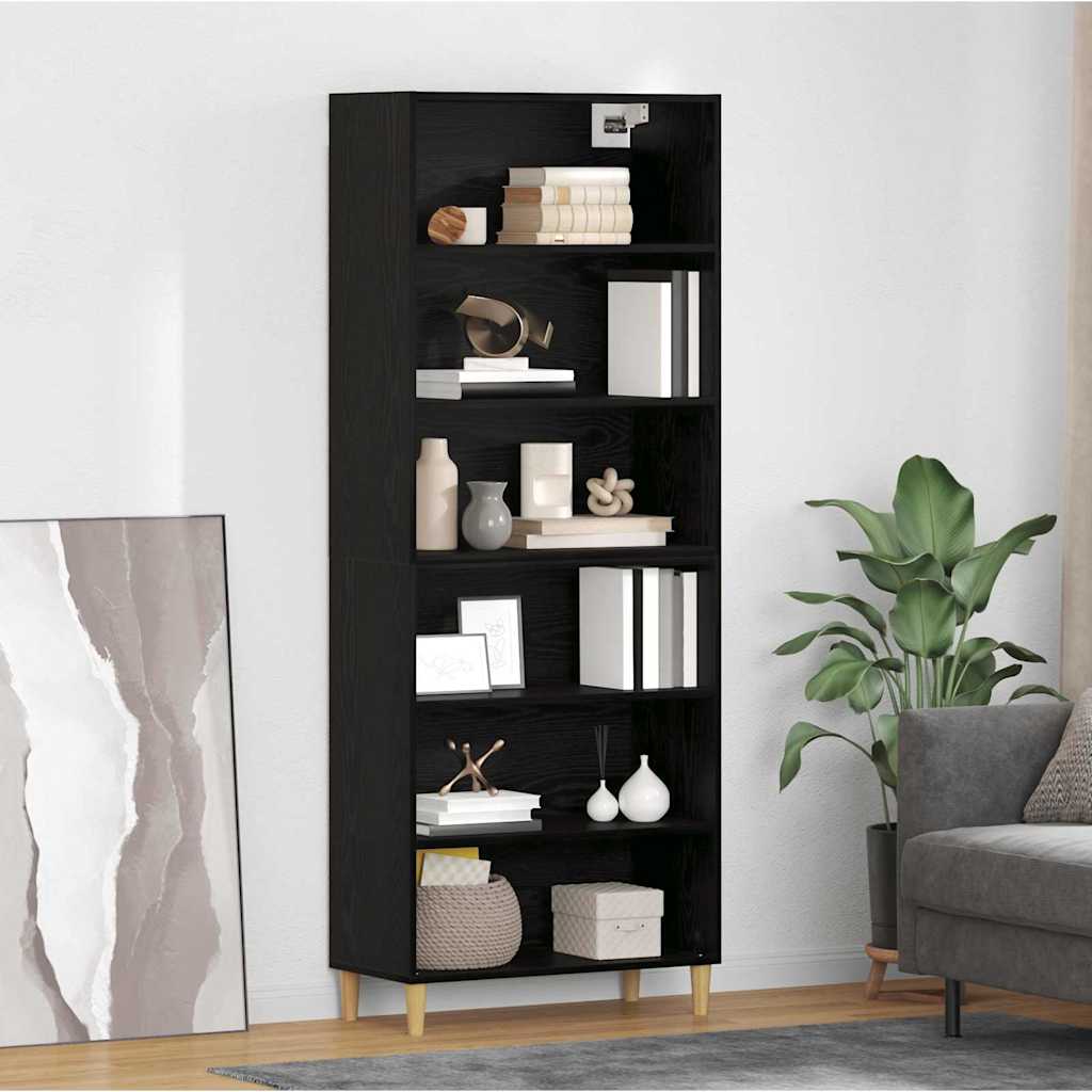vidaXL Aparador alto Roble Negro 69,5 x 32,5 x 180 cm