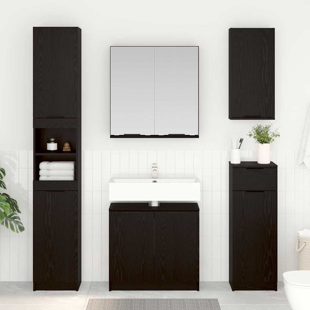 vidaXL Juego de Muebles de Baño 3 uds. Roble Negro