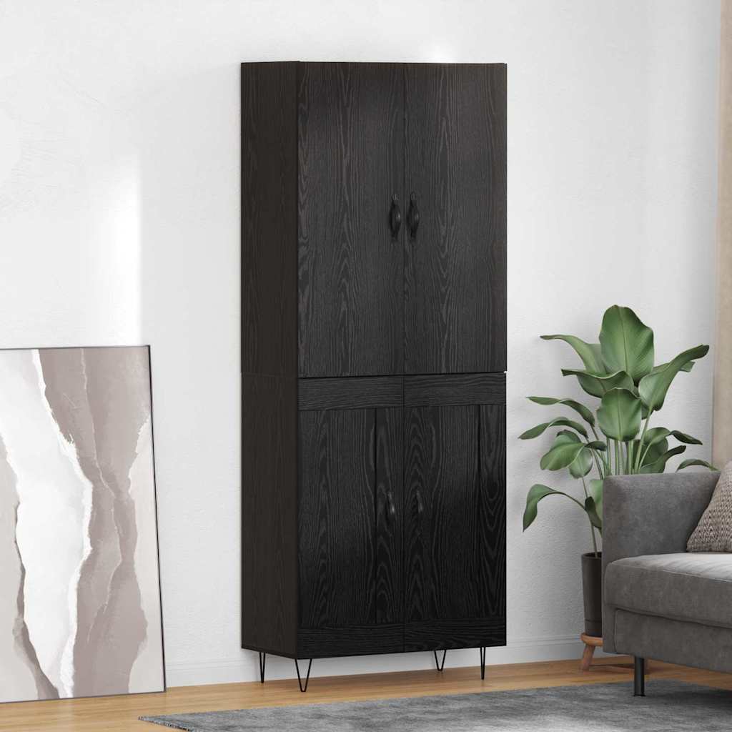 vidaXL Aparador alto 2 uds. Roble Negro 69,5 x 34 x 180 cm