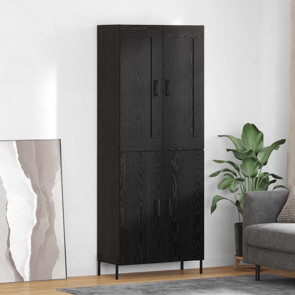 vidaXL Aparador alto 2 uds. Roble Negro 69,5 x 34 x 180 cm