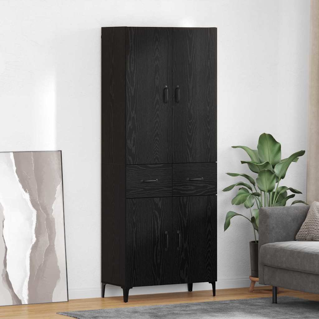 vidaXL Alacena Roble Negro 69,5 x 34 x 180 cm Madera de ingeniería