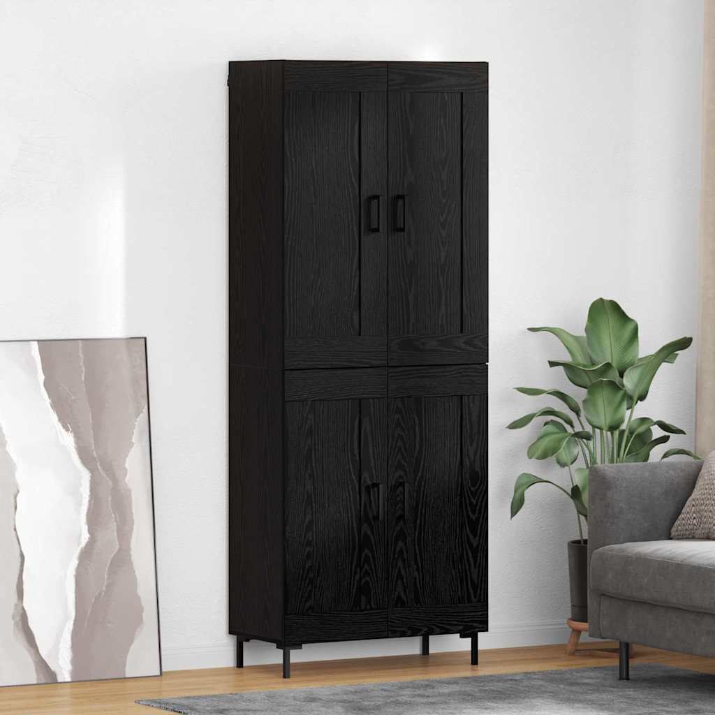 vidaXL Aparador alto 2 uds. Roble Negro 69,5 x 34 x 180 cm