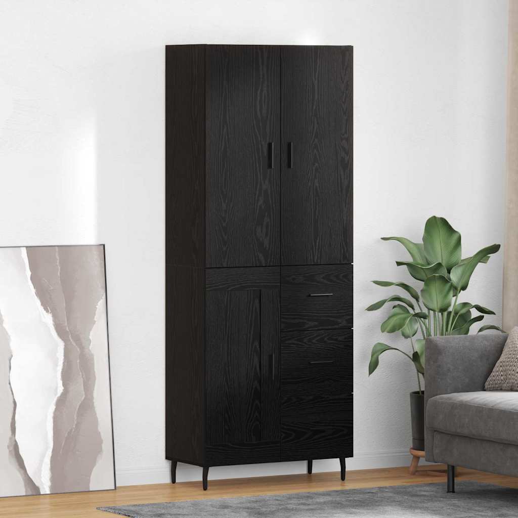 vidaXL Aparador alto 2 uds. Roble negro 69,5 x 34 x 180 cm