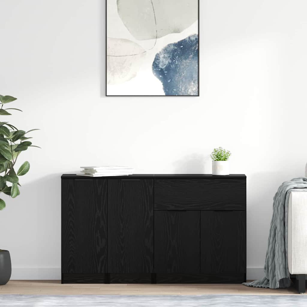 vidaXL Aparador 3 uds. Roble negro 69,5 x 34 x 180 cm