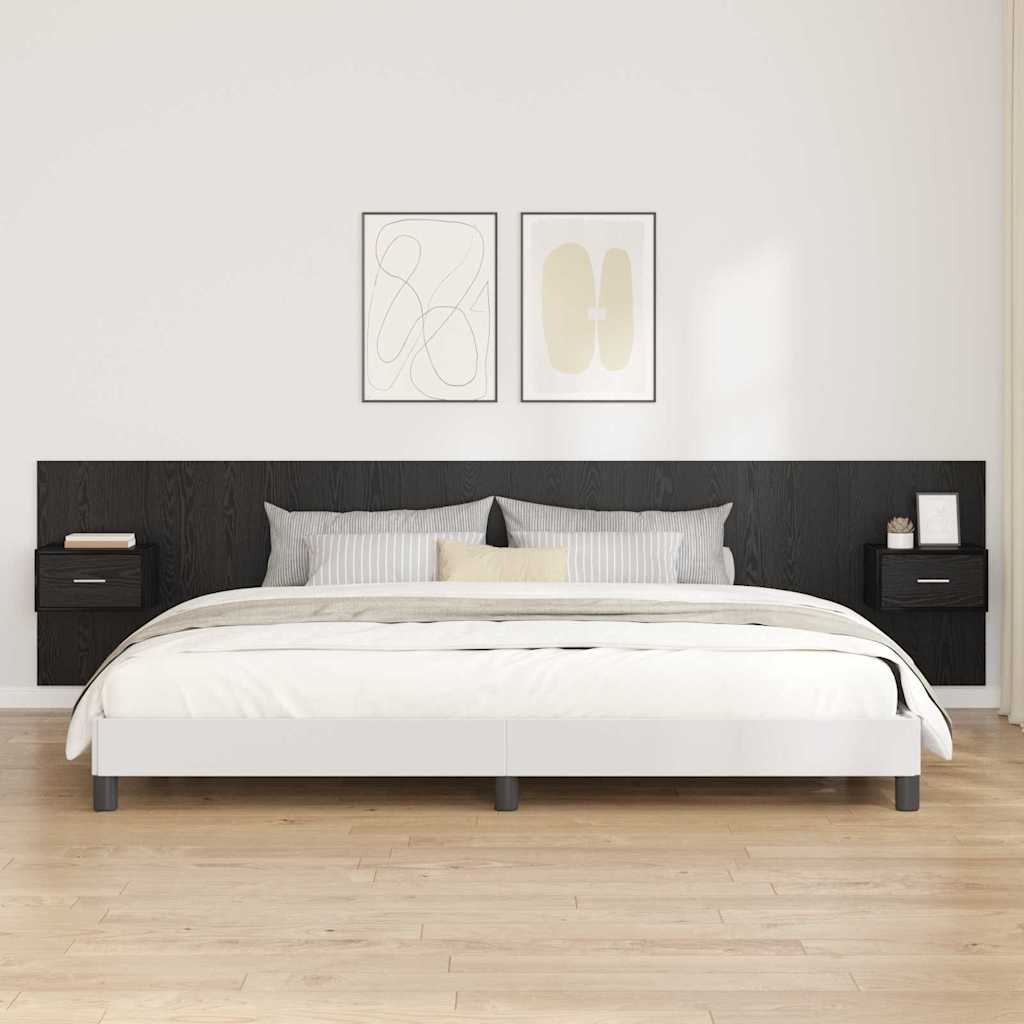 vidaXL Cabecero con Mueble 3 uds. Roble Negro Madera de ingeniería