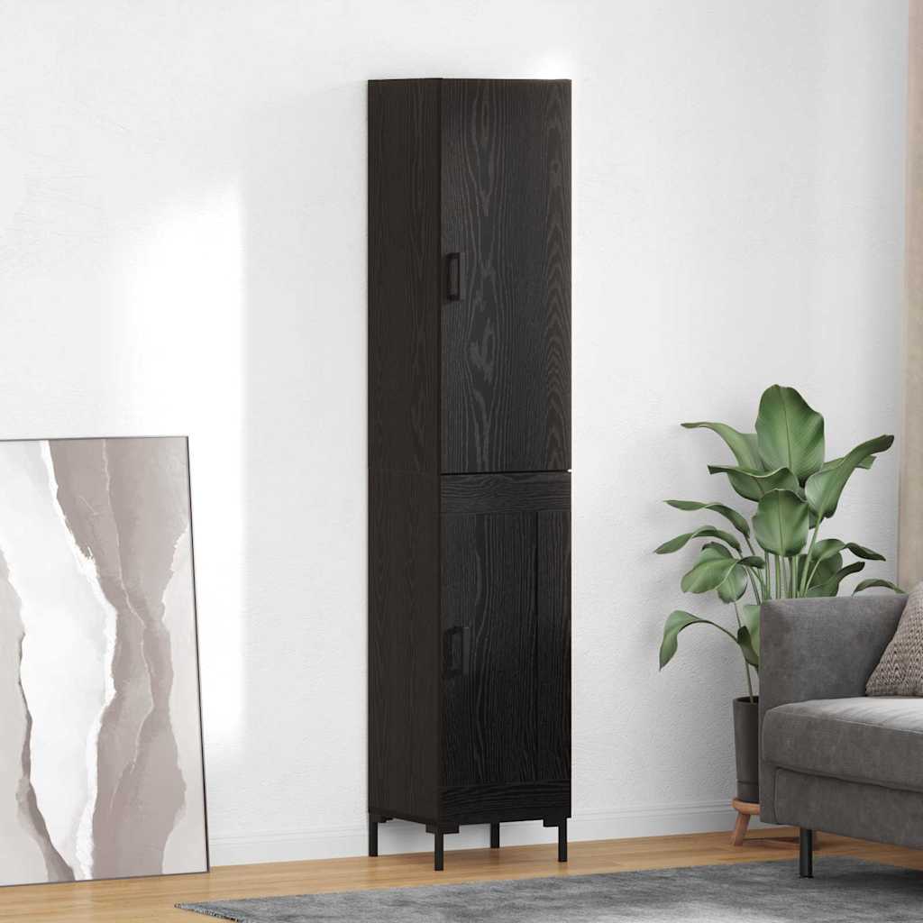 vidaXL Aparador alto Roble Negro 34,5 x 34 x 180 cm