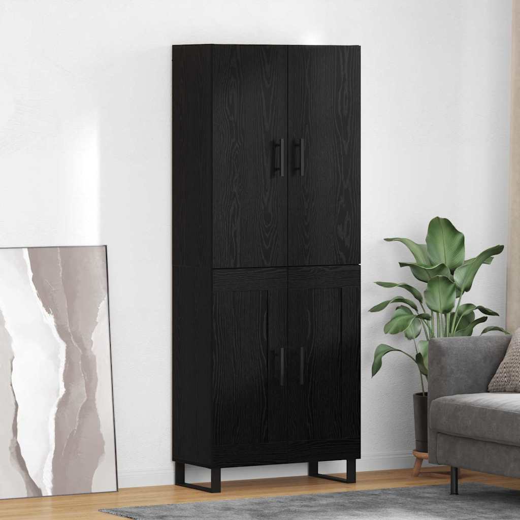 vidaXL Aparador alto 2 uds. Roble Negro 69,5 x 34 x 180 cm