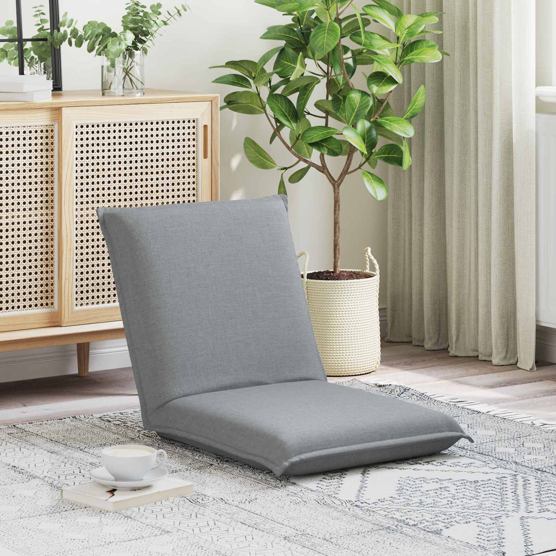 vidaXL Sillón ajustable Gris Claro Tela