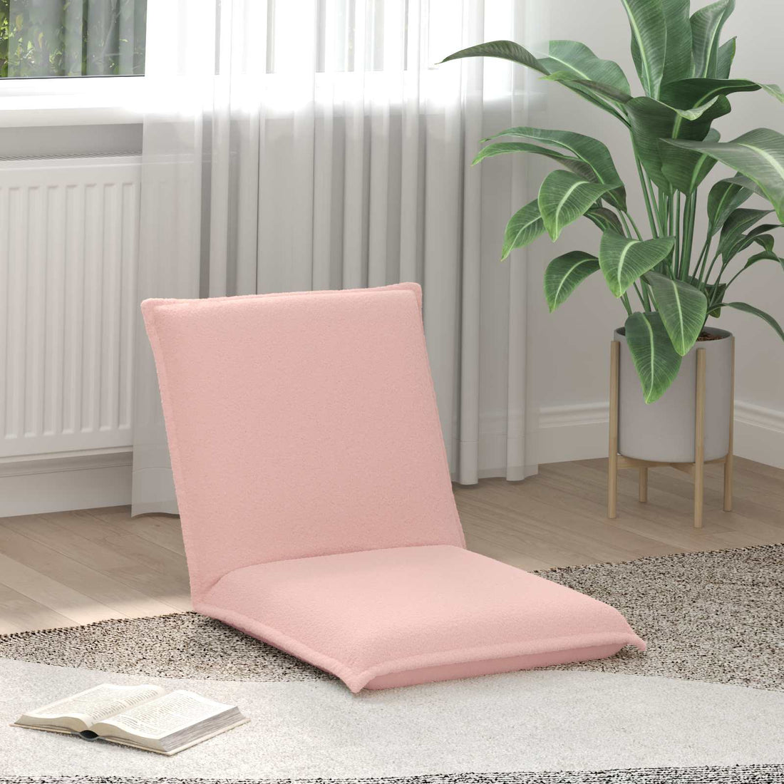 vidaXL Sillón ajustable Rosa Tela de Oveja