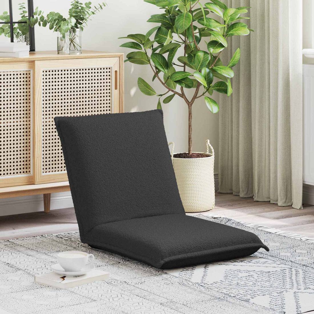 vidaXL Sillón ajustable Gris oscuro Tela de Oveja