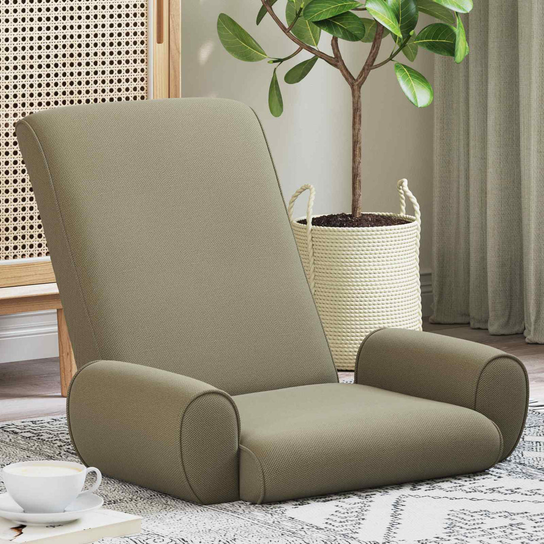 vidaXL Sillón ajustable Caqui Terciopelo granuloso