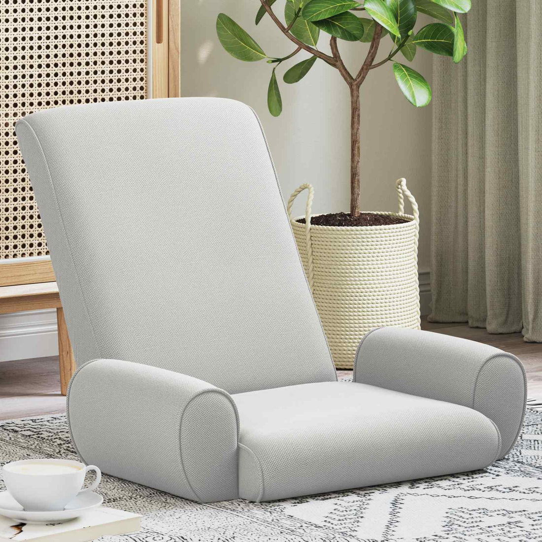 vidaXL Sillón ajustable Gris Claro Terciopelo granuloso