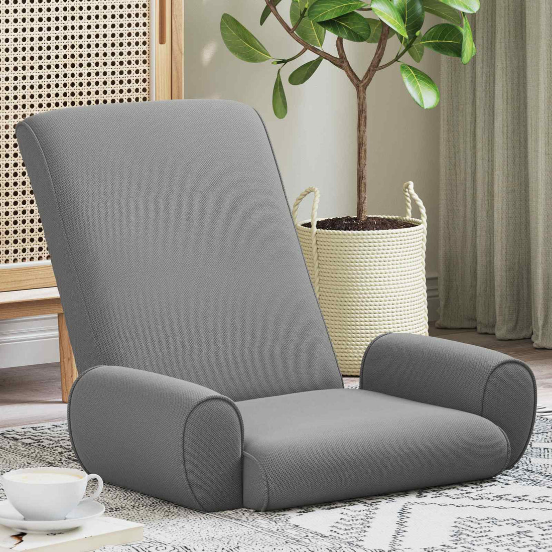 vidaXL Sillón ajustable Gris oscuro Terciopelo granuloso