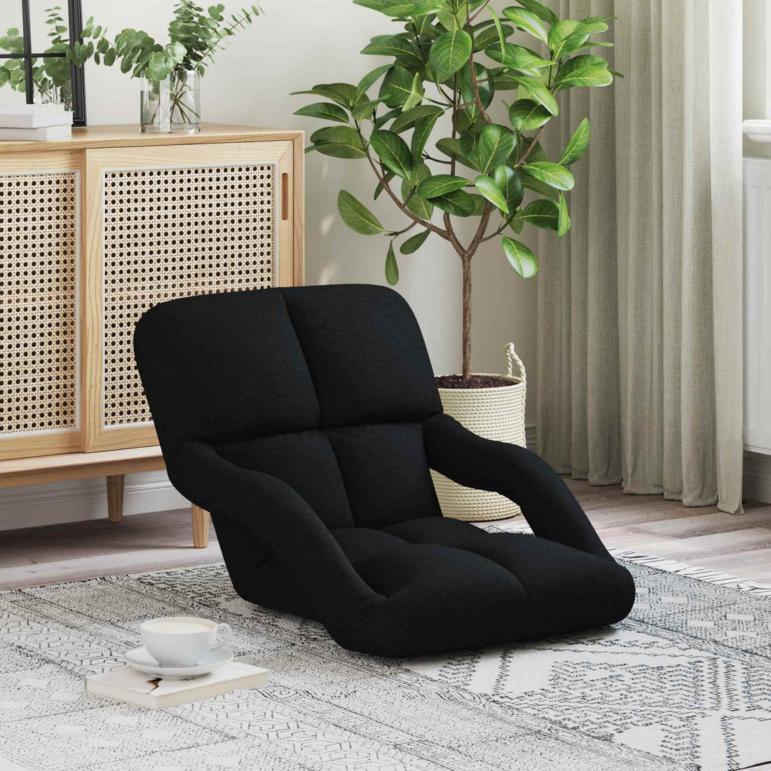 vidaXL Sillón de suelo ajustable con reposabrazos