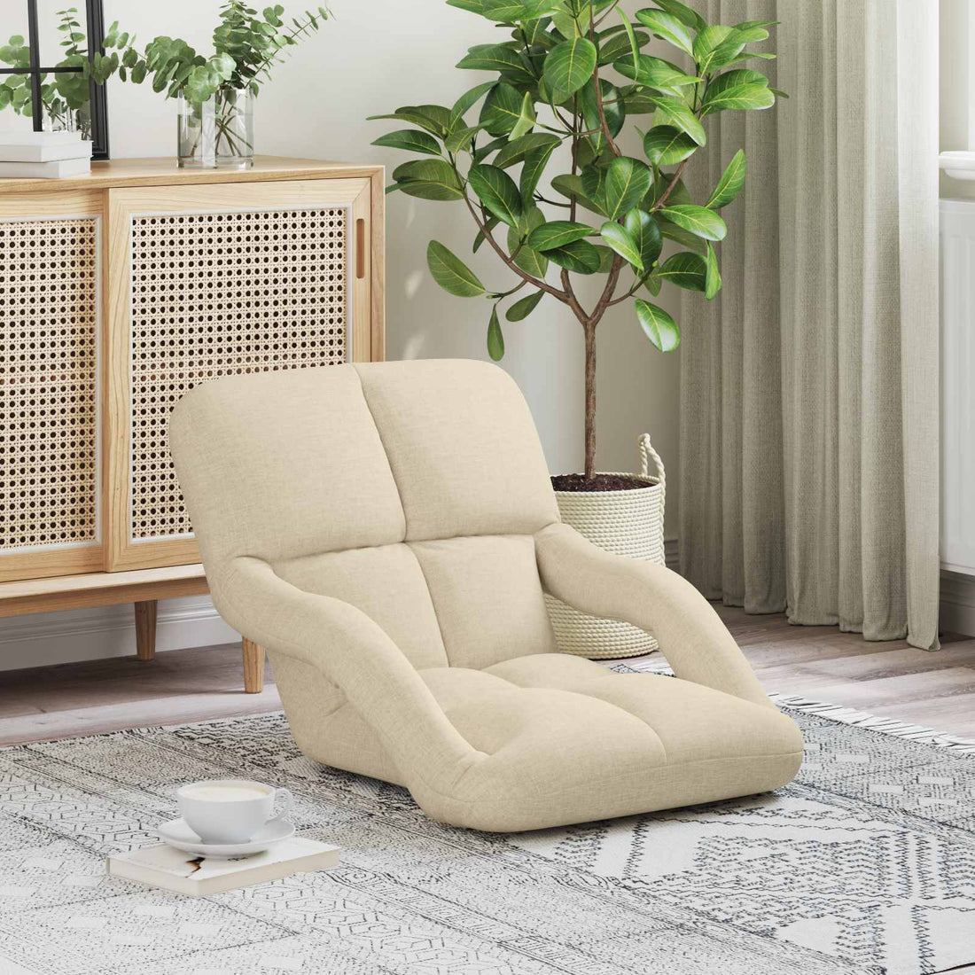 vidaXL Sillón de suelo ajustable con reposabrazos