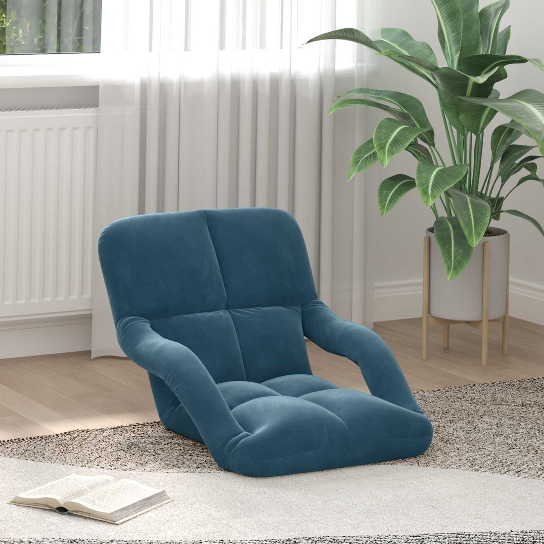 vidaXL Sillón ajustable Azul Terciopelo