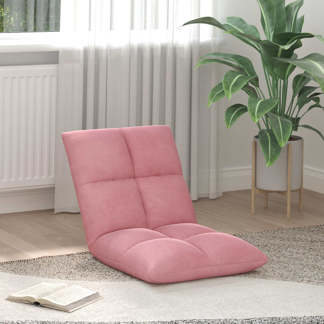 vidaXL Sillón ajustable Rosa Terciopelo