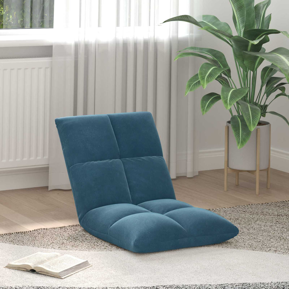 vidaXL Sillón ajustable Azul Terciopelo