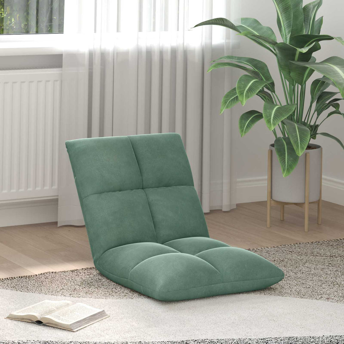 vidaXL Sillón ajustable Verde Mar Terciopelo