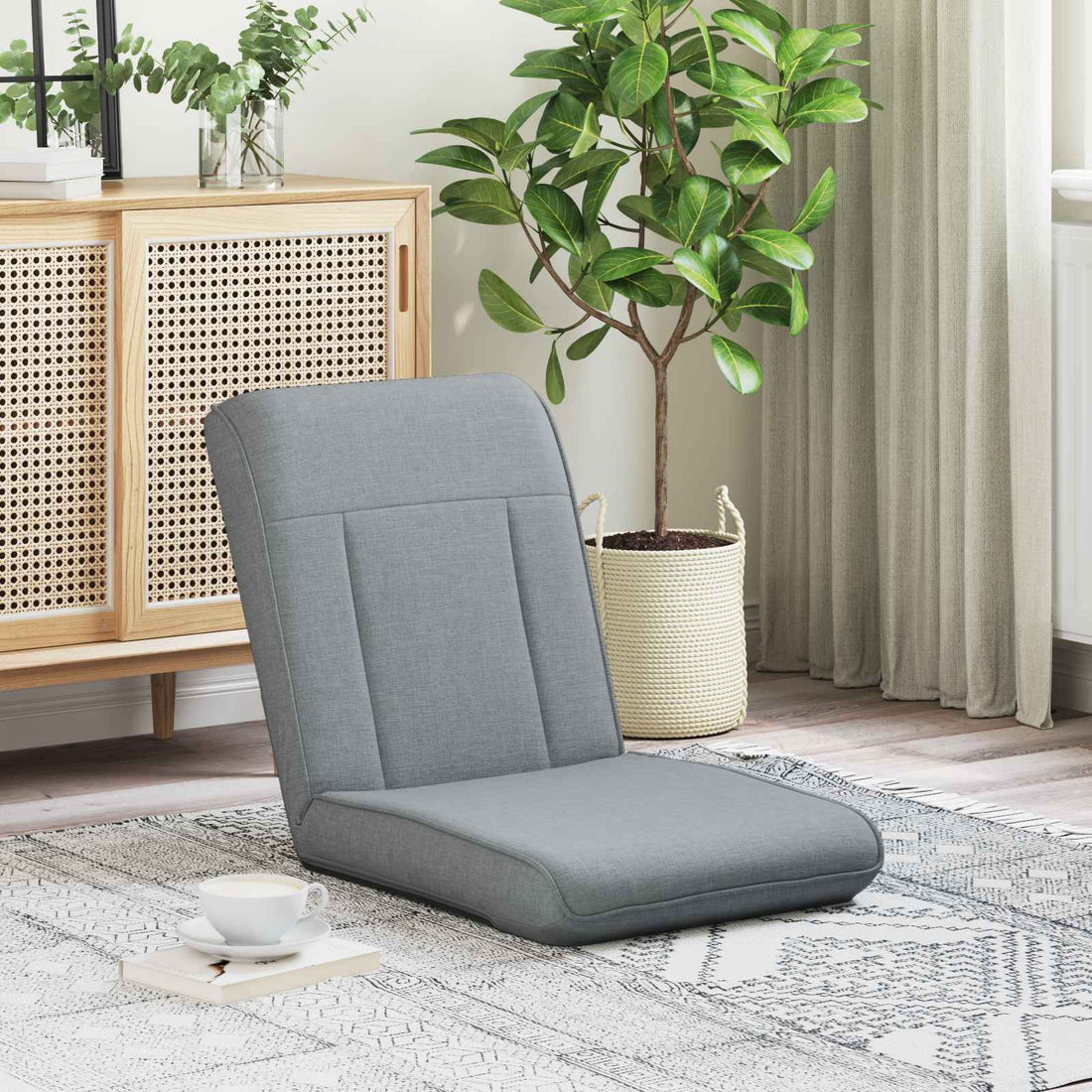vidaXL Sillón ajustable Gris Claro Tela