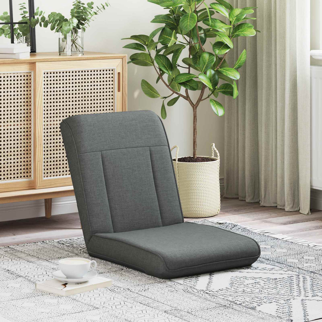 vidaXL Sillón ajustable Gris oscuro Tela
