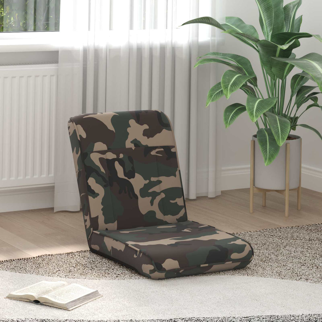 vidaXL Sillón ajustable Verde militar Tela