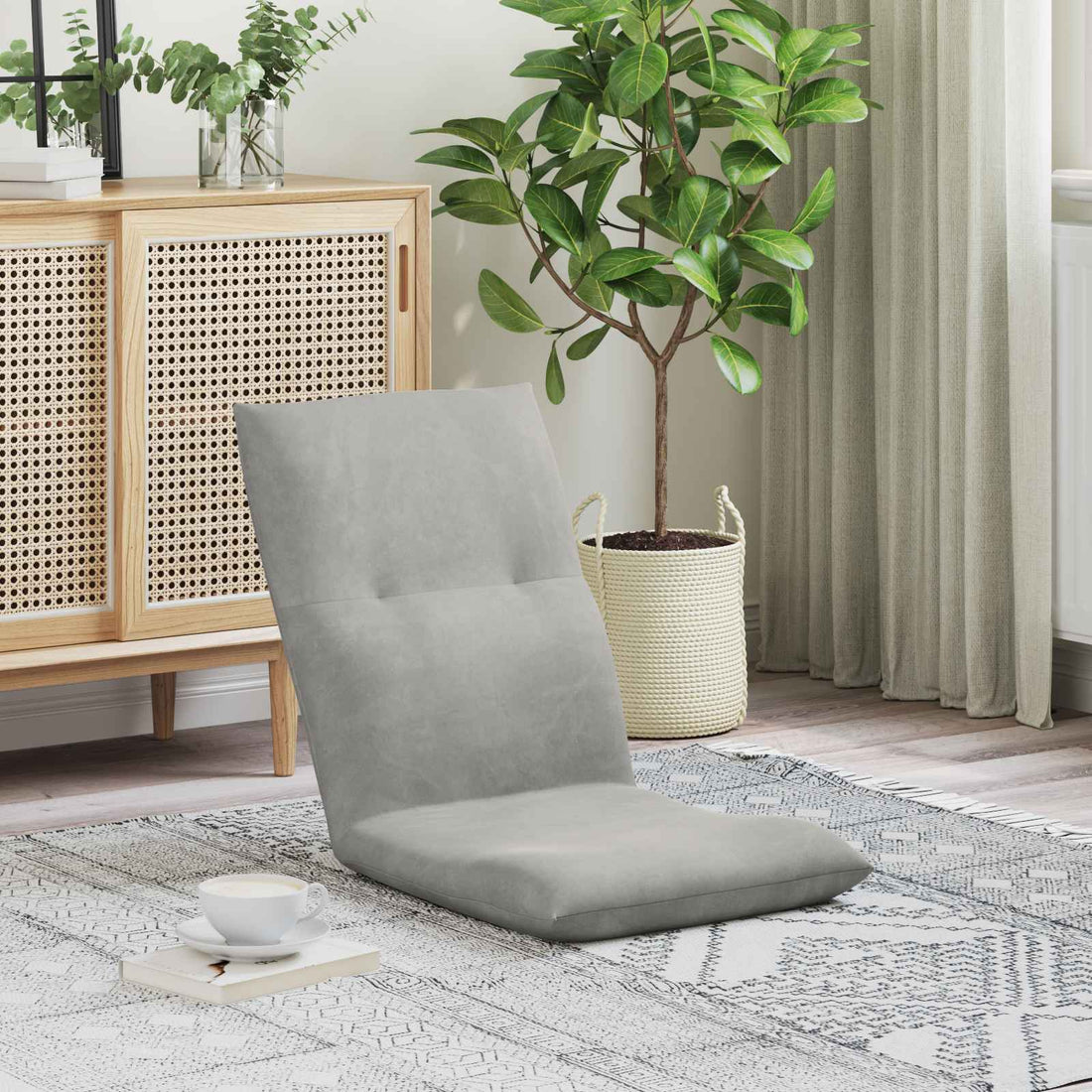 vidaXL Sillón ajustable Gris Claro Terciopelo